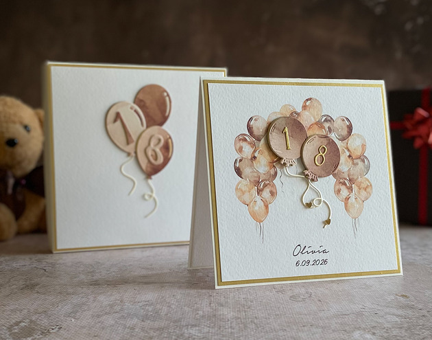 kartki scrapbooking Kartka na 18 urodziny z pudełkiem i kopertą, BH 20B