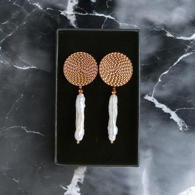 kolczyki z kamieniami Długie perły : kolczyki : wyjątkowy prezent PREMIUM : III