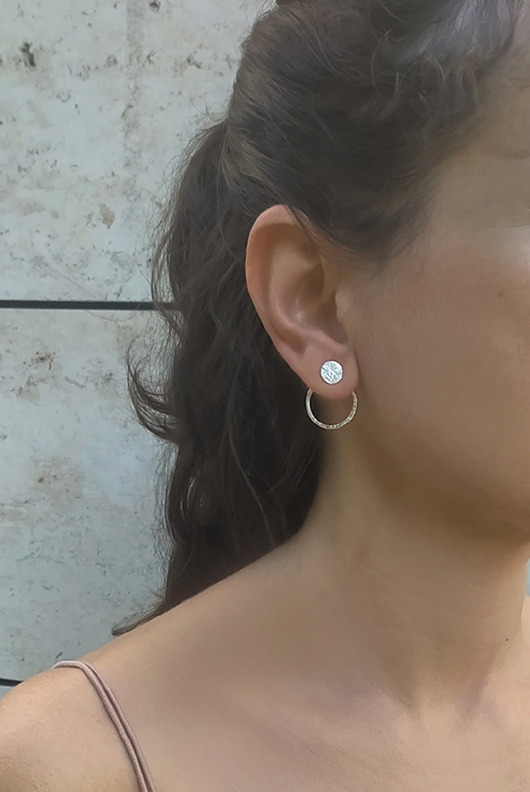 kolczyki srebrne Kolczyki DOUBLE RINGS, srebro 925