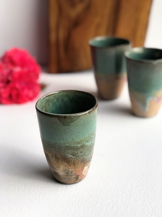 kubki Kubek ceramiczny bez uszka, czarka - Rajska Plaża