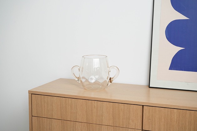 miski i misy Szklane wiaderko na lód, włoski design, lata 70, produkcja: Włochy