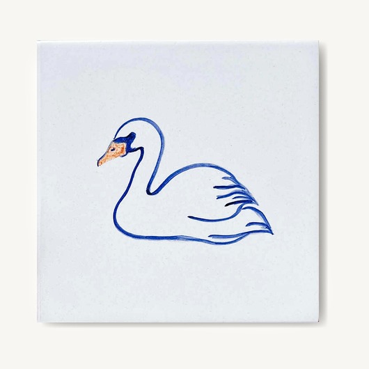 podkładki do kuchni Łabędź namalowany na kafelku