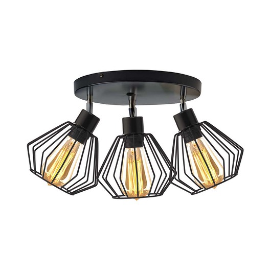 lampy wiszące Loftowa 3-płomienna lampa sufitowa z regulowanymi kloszami GIJON LOFT