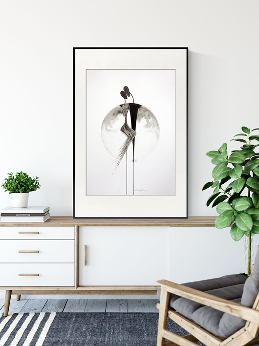 grafika 50X70 cm wykonana ręcznie, abstrakcja Krystyna Siwek Art