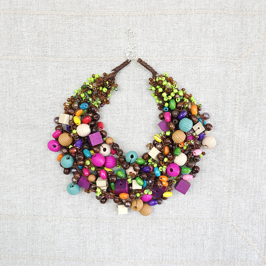 kolie 7048 Naszyjnik gronowy "Barwy Ziemi"