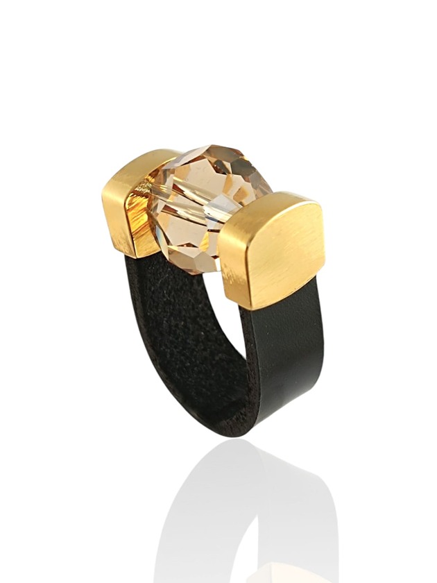 pierścionki - różne Gold Crystal Ring LIMITED