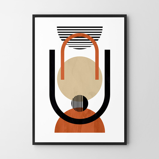 plakaty Plakat Beżowa geometria