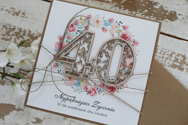 kartki scrapbooking Kartka na 40 urodziny