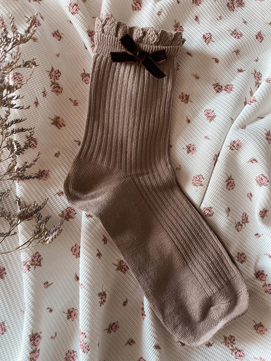 skarpetki damskie Skarpety damskie vintage z kokardą