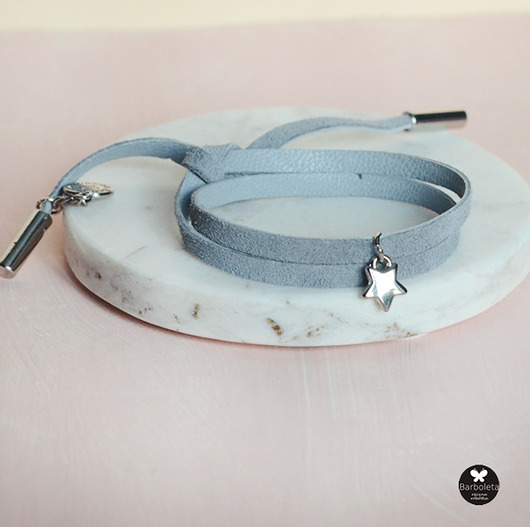 mini light grey  star silver barboleta