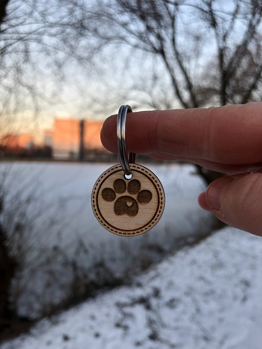 smycze i obroże dla psów i kotów Adresówka dla psa drewniana