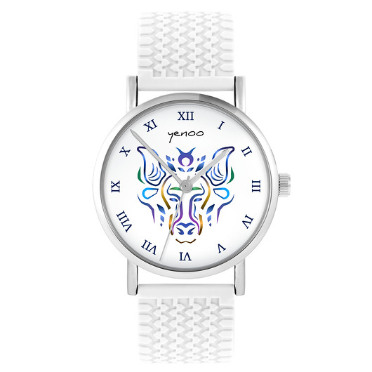 zegarki unisex Kolekcja Starlight - Byk - silikonowy, biały