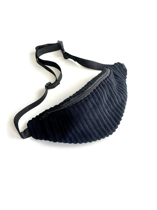 torby i nerki męskie Czarna nerka sztruks welur