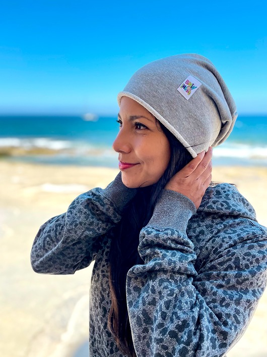 czapki damskie Czapka cienka bawełniana szara