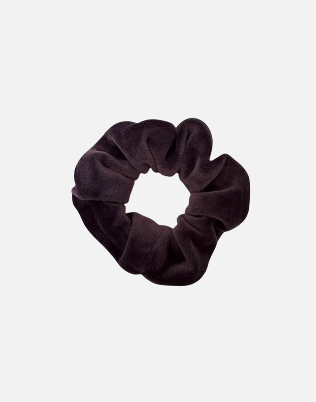 gumki do włosów Gumka frotka scrunchie midi welurowa brązowa