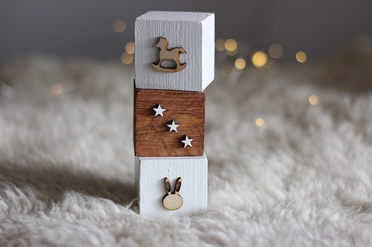 Klocki drewniane rustic simple Little Wood Bunny