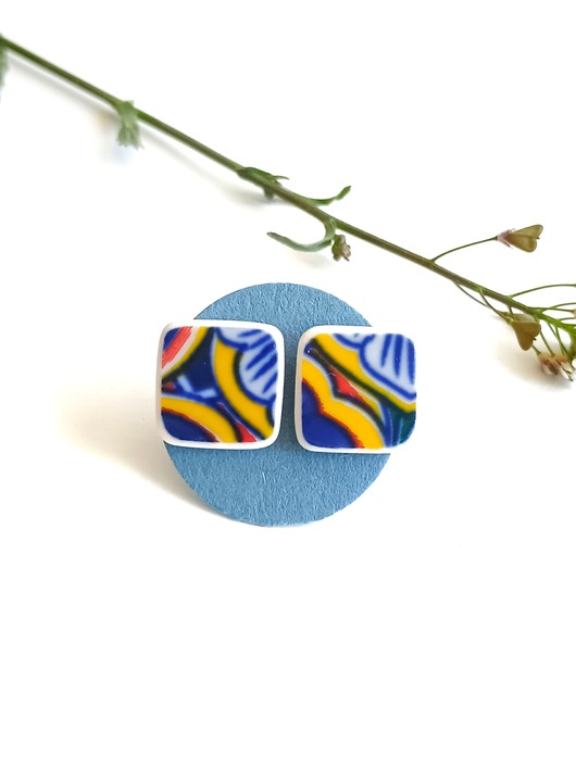 kolczyki ceramiczne Kolczyki ceramiczne w orientalne wzory