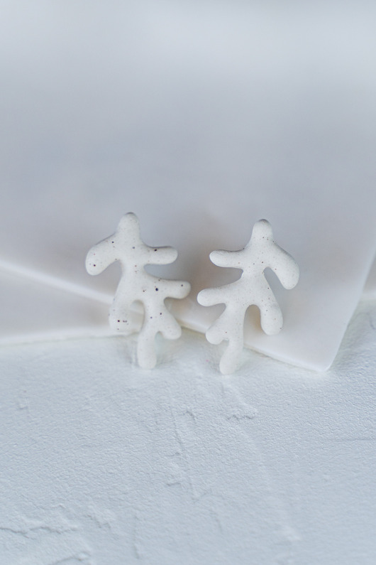 kolczyki ceramiczne Kolczyki porcelanowe KORALOWIEC