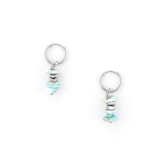 kolczyki - inne Kolczyki Larimar Mexico Srebrna stal szlachetna 12mm