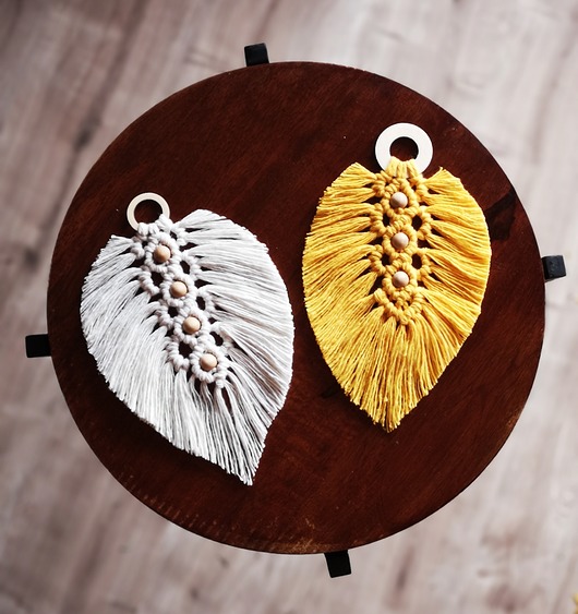 2 x piórko makrama Wooden Love