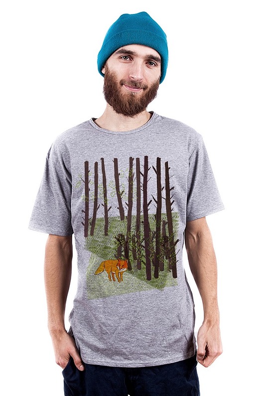 T-shirt męski 'lisek w lesie' dziendobry