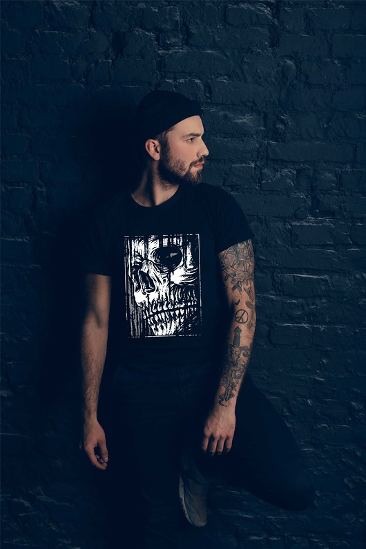 Koszulka organiczna z nadrukiem Skull ART ORGANIC