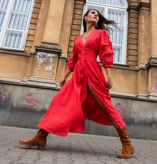 sukienki midi damskie MEETME - batystowa sukienka