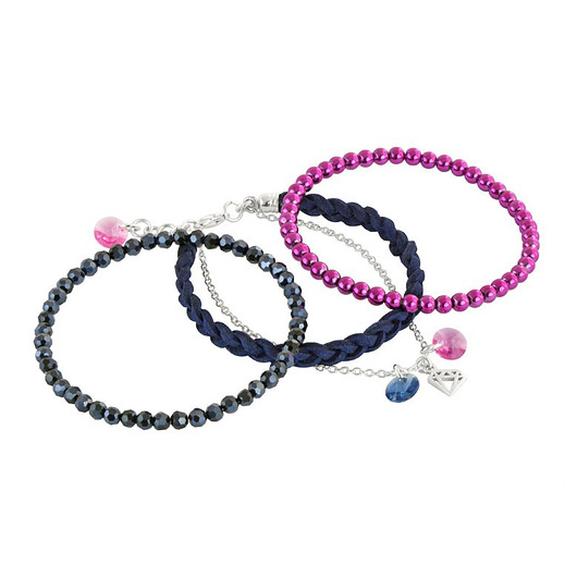Gentleness Triplo - fuchsia & dark navy blue. Lavoga