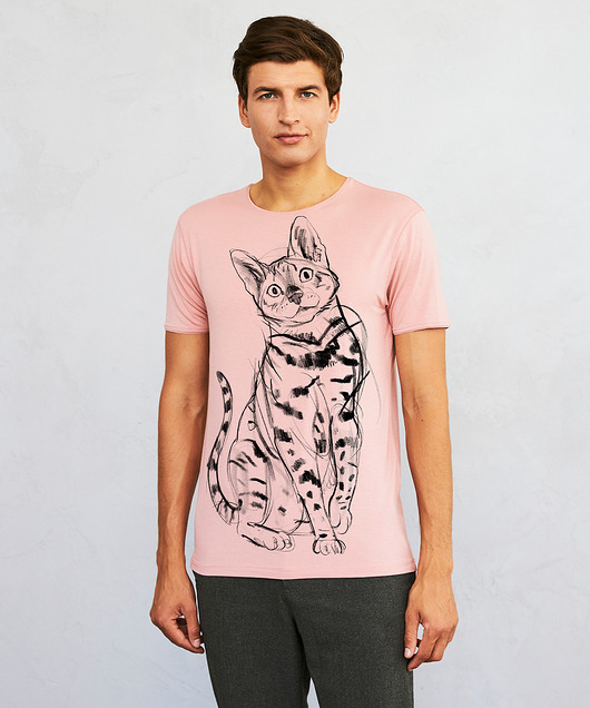 t-shirty męskie Bengal Cat  Men's T-shirt light pink