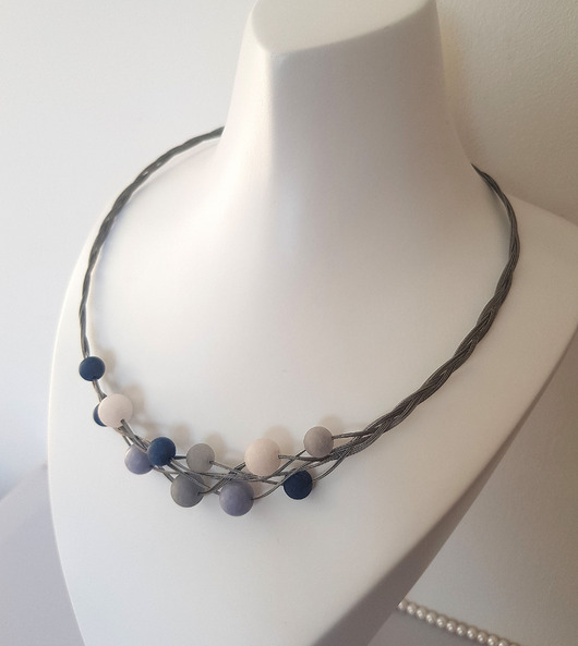 kolie Naszyjnik z Jadeitem Kolory Zimy v 1