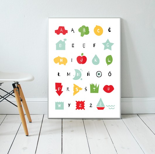 Alfabet polski | plakat edukacyjny| B2 milostudio