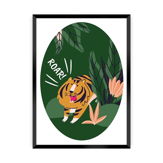 obrazy i plakaty do pokoju dziecięcego Obrazek Jungle Life tiger 30x40