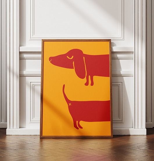 plakaty Minimalistyczny plakat Jamnik