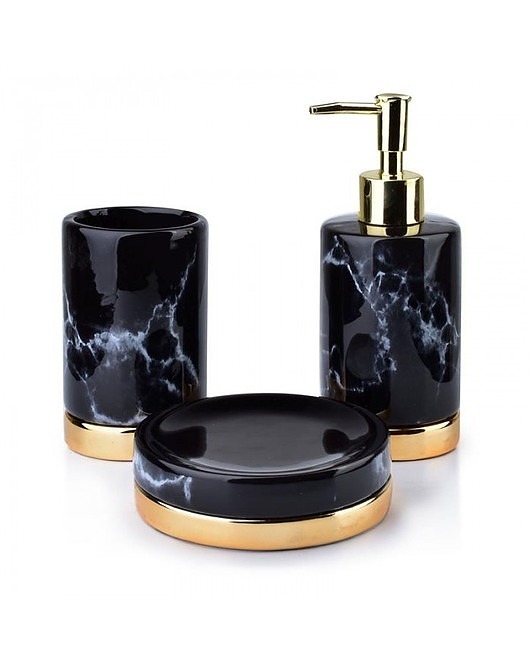 Zestaw Łazienkowy Komplet Łazienkowy Marble Gold MIA home