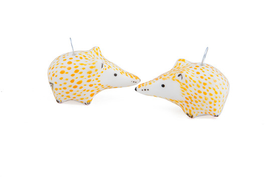 porcelanowe liski bombki Head Made art