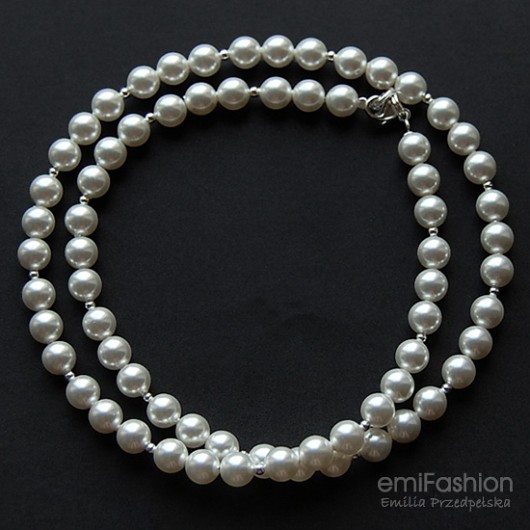 Naszyjnik kryształ Swarovski White Pearl MAREMI Jewelry