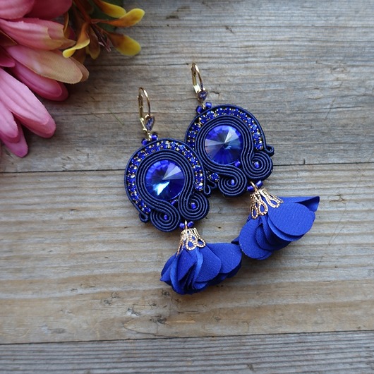 Koktajlowe  kolczyki soutache Mró Soutache