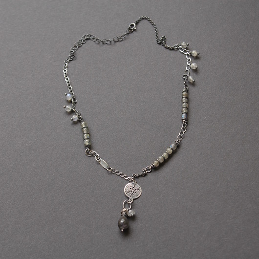 srebrne naszyjniki Naszyjnik z labradorytami