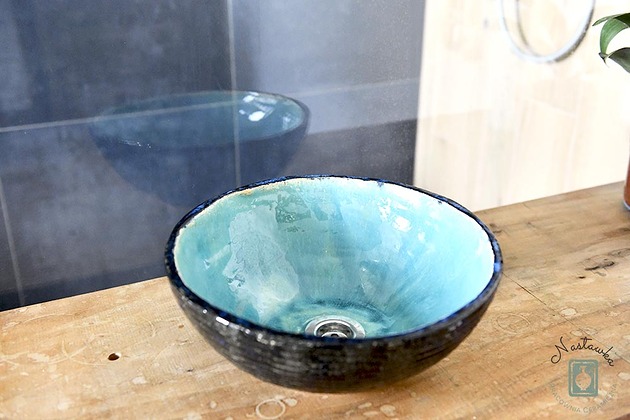 umywalki Turkusowa Umywalka, umywalka nablatowa, umywalka ceramiczna