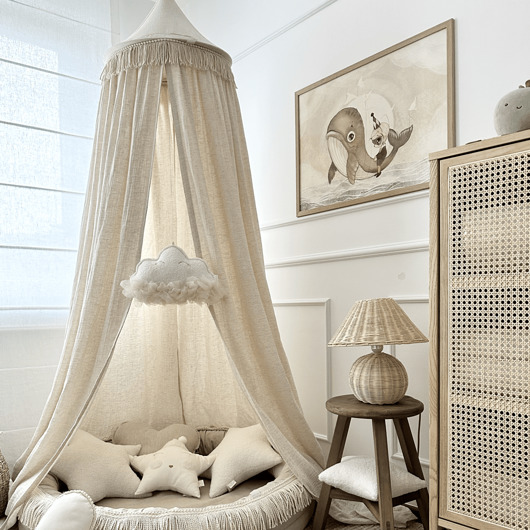 namioty i tipi dla dzieci Baldachim Boho Twist fi50 Naturalny