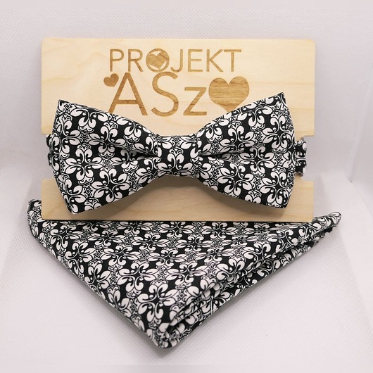 muszki i krawaty Mucha / muszka męska czarno biała