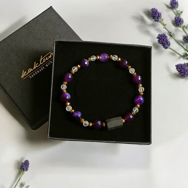 bransoletki z kamieni naturalnych OCHRONA oczyszczenie RÓWNOWAGA :: turmalin, kryształ górski, agat, hematyt