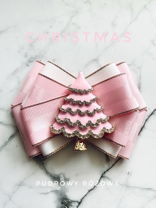 broszki Modowa Brosza z Choinką Pudrowy róż Mikołajki Święta