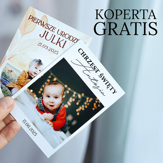 magnesy Magnes ze zdjęciem i Kopertą, Magnesy na Podziękowanie Chrzest Urodziny