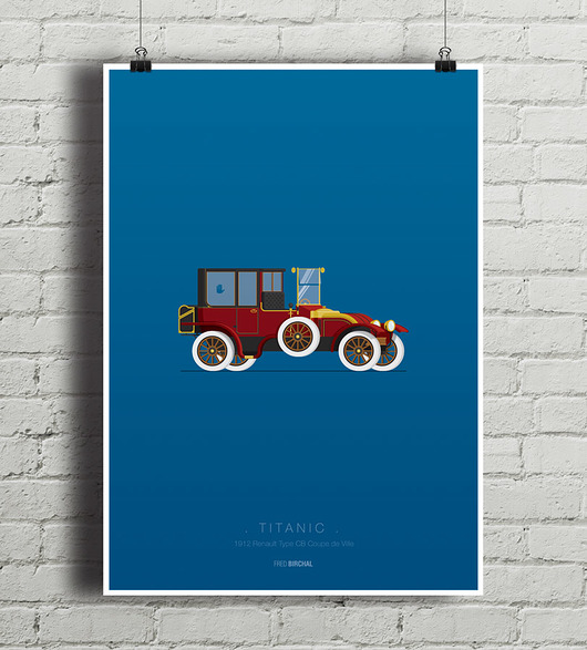 Titanic - Renault Coupe de Ville - plakat minimalmill