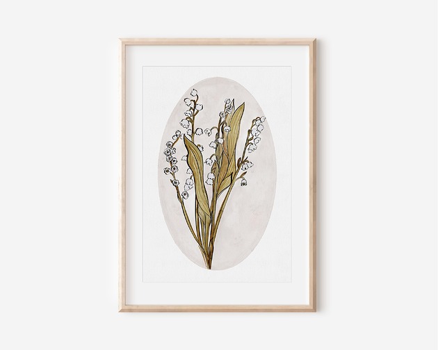 grafiki i ilustracje Plakat botaniczny - KONWALIE