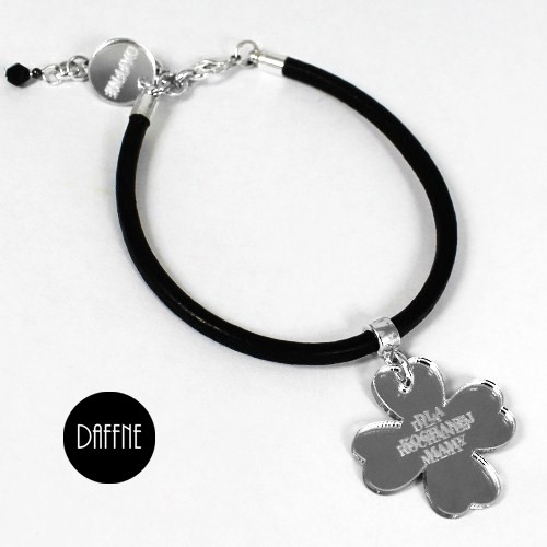 Bransoletka Strap with Engraved Clover by Daffne LOVINA PRINTS