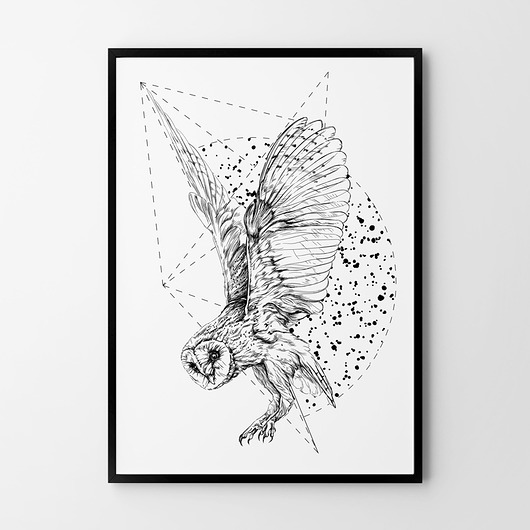 Plakat Sowa B2 - 50x70 cm HOG STUDIO
