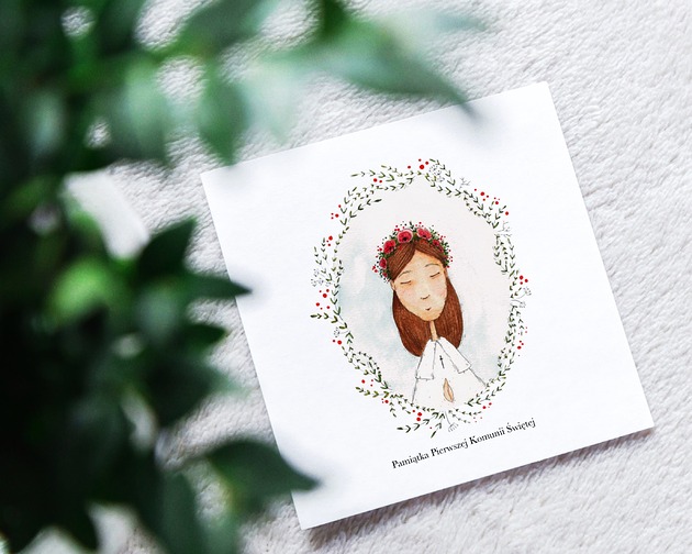 kartki na komunię Kartka Komunijna dziewczynka II