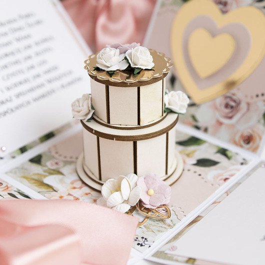kartki scrapbooking Pamiątka ślubu, exploding box, kartka 3d